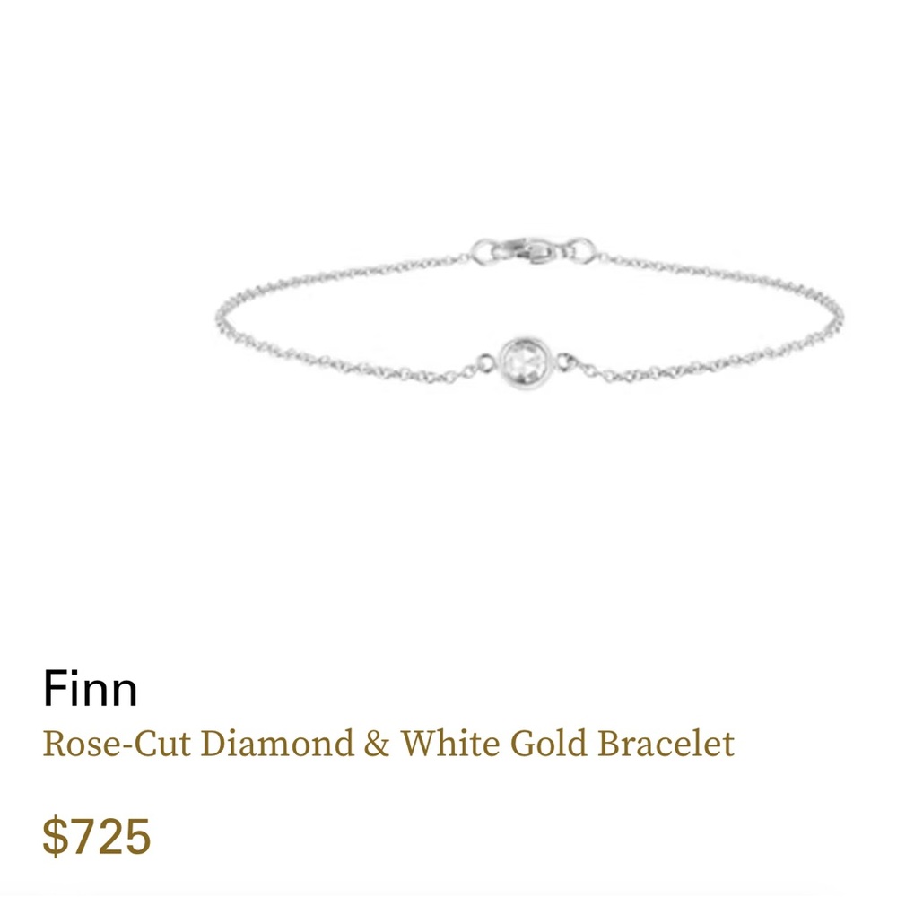 FINN JEWELRY 18K White Gold Rose Cut Diamond Bracelet